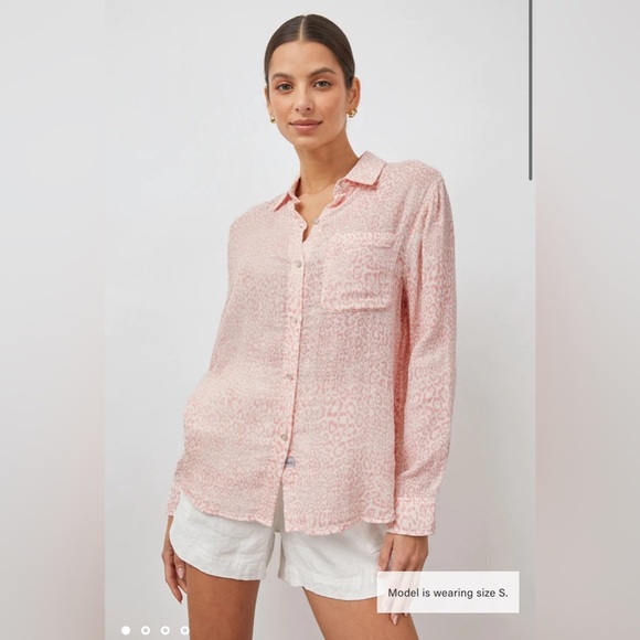 Rails Ellis Shirt Rose Cheetah size S - Picture 1 of 10